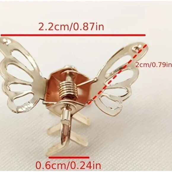 EXTRA MINI BUTTERFLY HAIR CLIPS (GOLD) - Picture 4 of 4